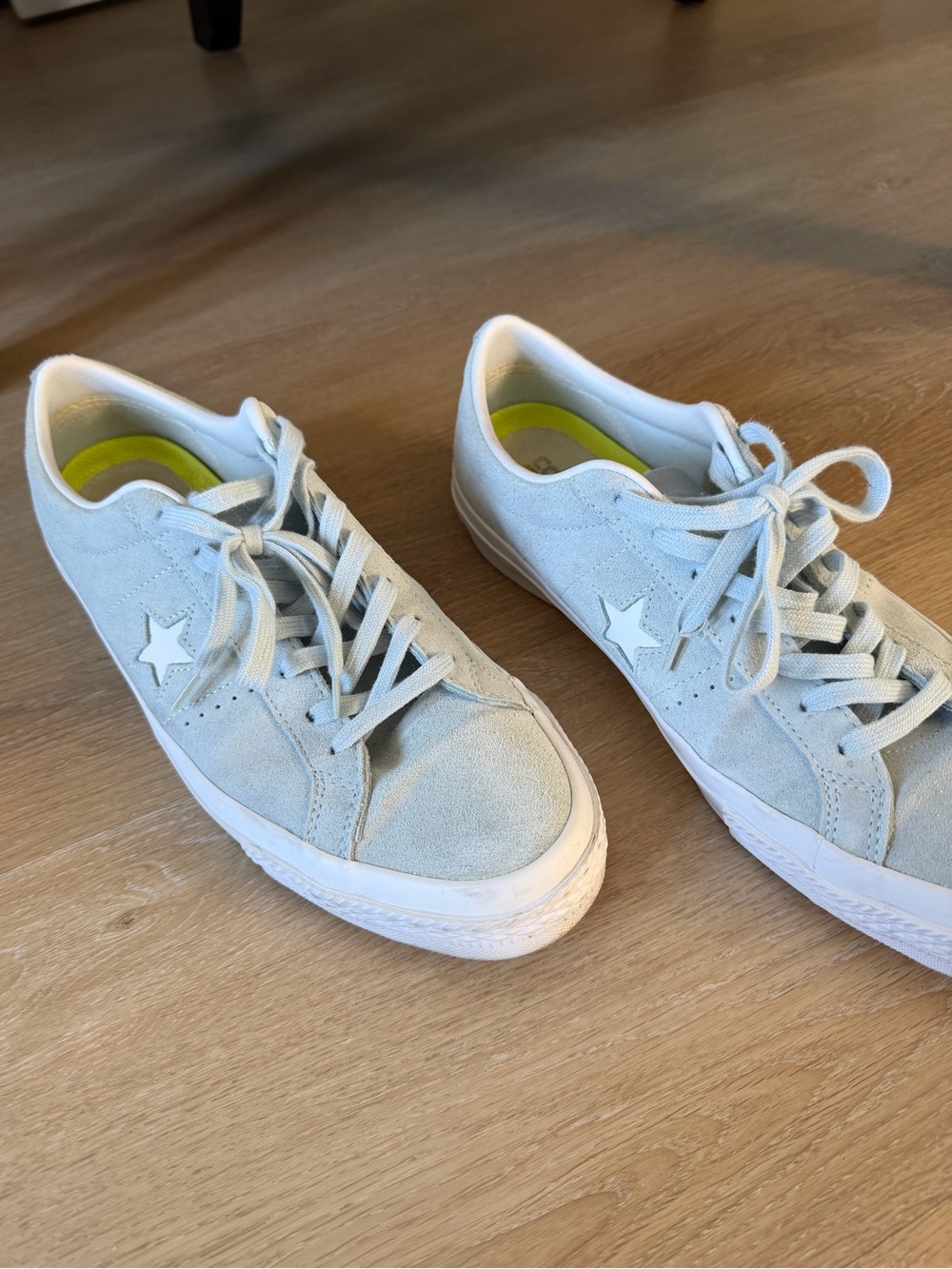 Converse One Star Low Top Sneakers in light turquoise & white